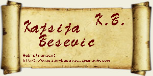 Kajsija Bešević vizit kartica